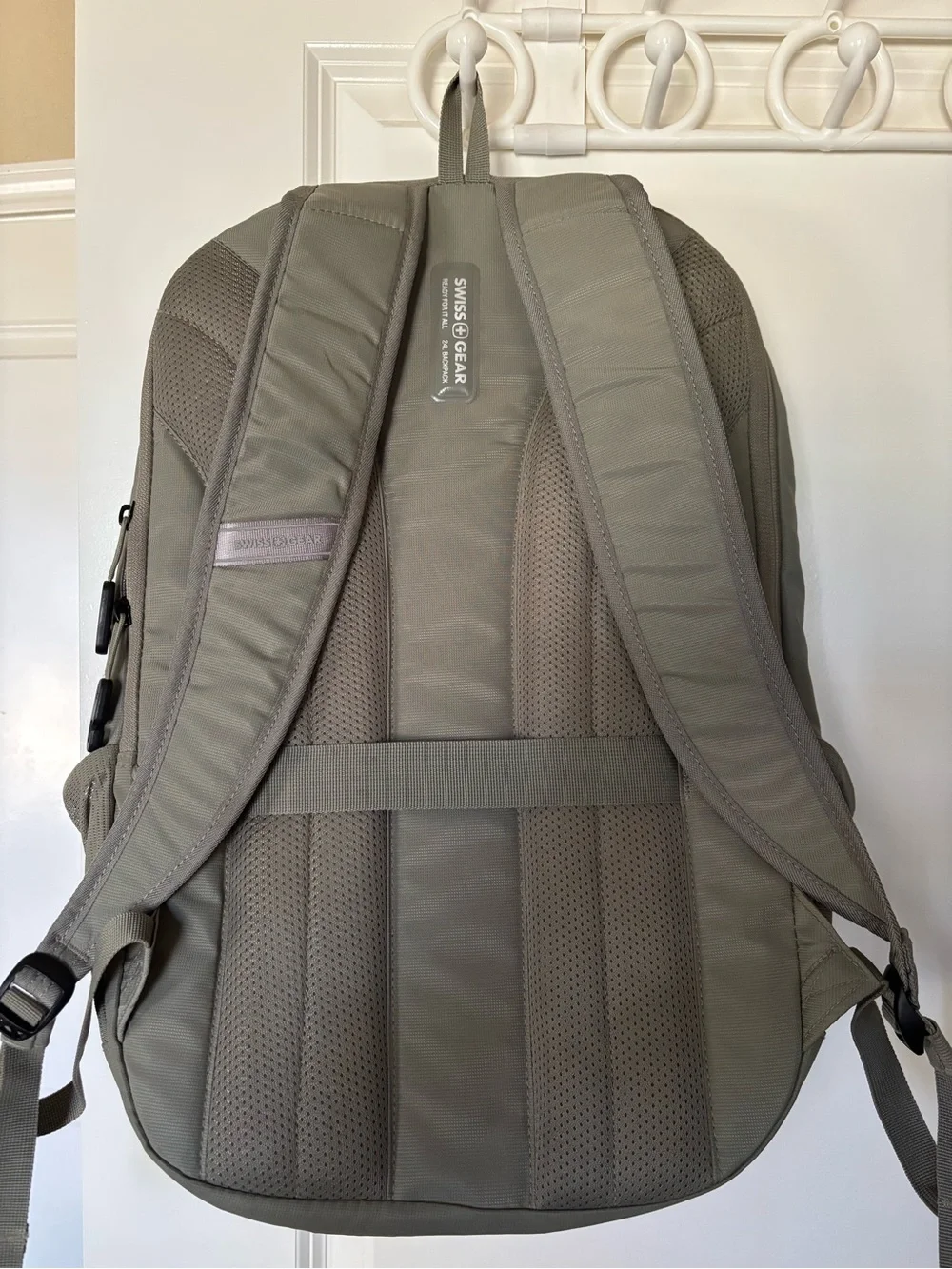 SwissGear Sage Green Backpack with padded laptop compartment